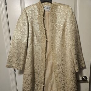 Vintage Gold Brocade Coat and Skirt